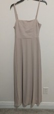Show Me Your MuMu Maxi Dress SMALL Light Gray Chiffon Wedding Bridesmaid HOCO