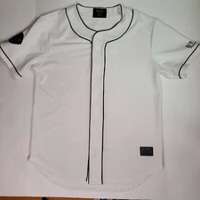 BYLT Premium Basics Clean Up Baseball Jersey Men’s Large White Black Trim