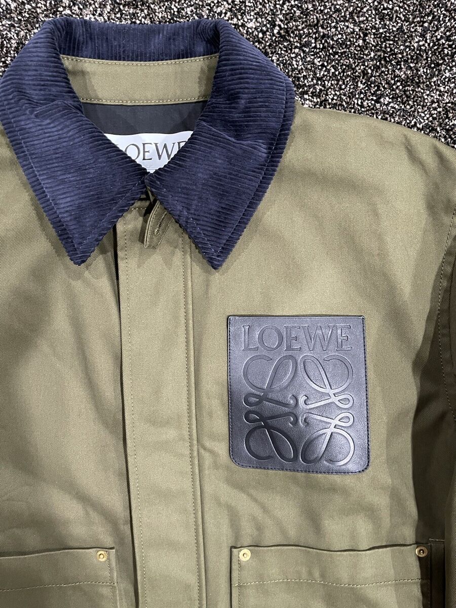 Loewe Leather Logo Green Worker's Jacket Button Up *RARE Loewe Leather Logo Green Worker's Jacket Button Up *RARE