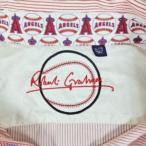 Robert Graham Shirt Men's XL/TG Los Angeles Angels MLB Baseball Long Sleeve - Picture 18 of 20