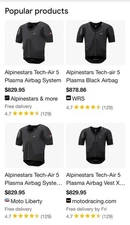 Alpinestars Tech-Air 5 Plasma System - Size Large- Brand New - Never Worn