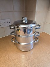 Image of 3 Tier Stainless Steel Steamer Pan