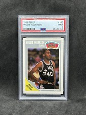 1989 Fleer #140 WILLIE ANDERSON PSA 9 Mint San Antonio Spurs