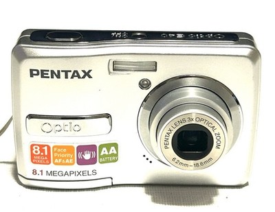 Pentax Optio E40 8.1MP Digital Camera Silver 3x Optical Zoom Tested Working Read