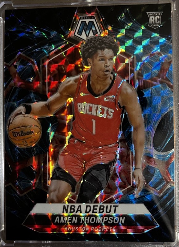 Panini 2023-24 Mosaic Amen Thompson NBA Debut Rookie Genesis #269 Case Hit SSP!