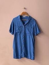 Everlane Blue Linen Button-Down Mini Shirt Dress Size XS GUC