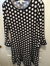 michael kors dress Black With White Polka Dots Size Small