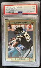 1990 Action Packed/Update Junior Seau RC #38 Chargers PSA 7 Rookie