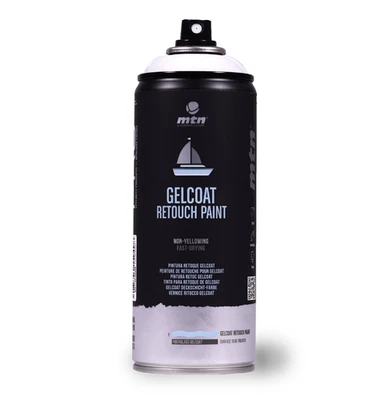 MTN PRO Gelcoat Retouchierfarbe Bootsfarbe Bootslack Yachtlack Weiß Spray 400ml