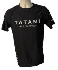TATAMI Hombres M Ropa de Lucha Jiu Jitsu MMA Rashguard Agarre Cintura Top Negro *Como Nuevo*