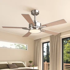 Ceiling Fan with Light, 42" Modern Low Profile Ceiling Fan with Light, DC Rev...