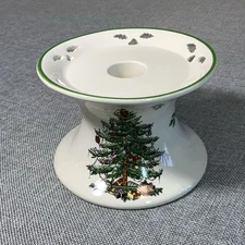 Spode Christmas Tree Pierced Candle Holder Pedestal Stand 4.5in w Box