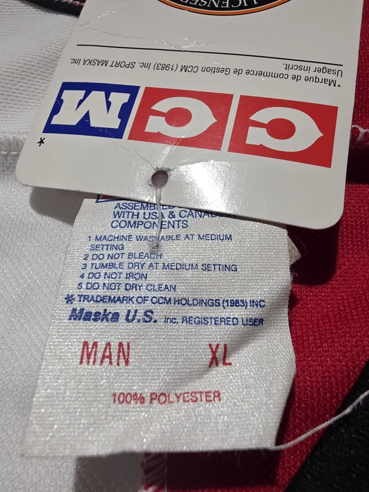 Camiseta deportiva vintage rara de los Chicago Blackhawks CCM color dividido local visitante talla XL Foto 4 de 4