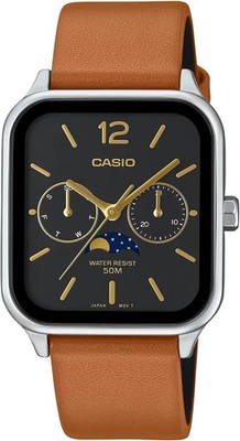 Casio MTP-M305L-1AV Herren Braunes Leder Mondphase Uhr 50M Parallel Einfuhr