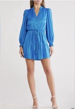 NWT Alice + Olivia Antonette Long Sleeve Dress French Blue $495 - Size 0