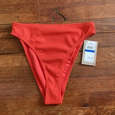 Medium High-Waisted Cheeky Bikini Swim Bottom Nike Red NESSD234 638 Swimwear