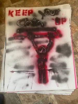 graffiti street art  Work out  gym Ody West 22x28 poster size acrylic spray
