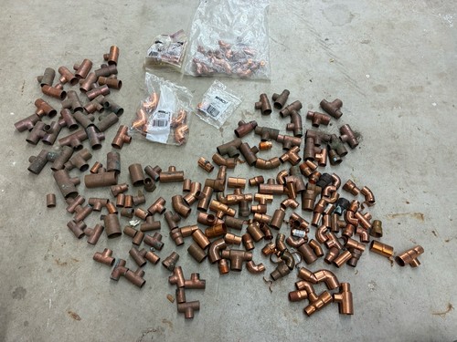 Lot Of 200+ COPPER SWEAT / Solder FITTINGS Tees, Elbows, Couplings
