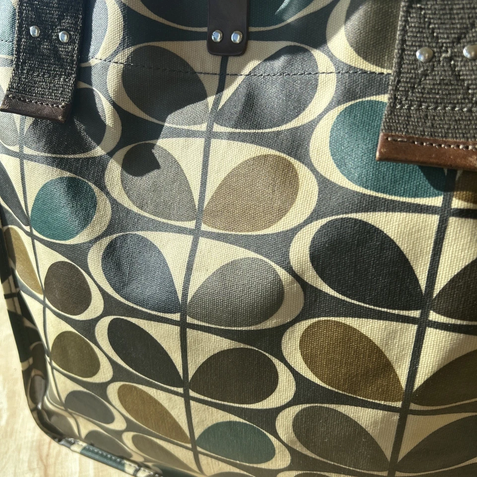 Bolso de Hombro Orla Kiely Hoja Scandi Verde Azulado Marrón Comestibles Playa Runaround DIVERTIDO Foto 3 de 4