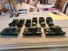 Huge matching Lot of 9 Vintage Marx Battleground American Vehicles Forest Green