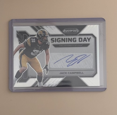 #ad 2023 Panini Prizm Draft Picks Football Jack Campbell #SD JCA Signing Day Silver $15.00