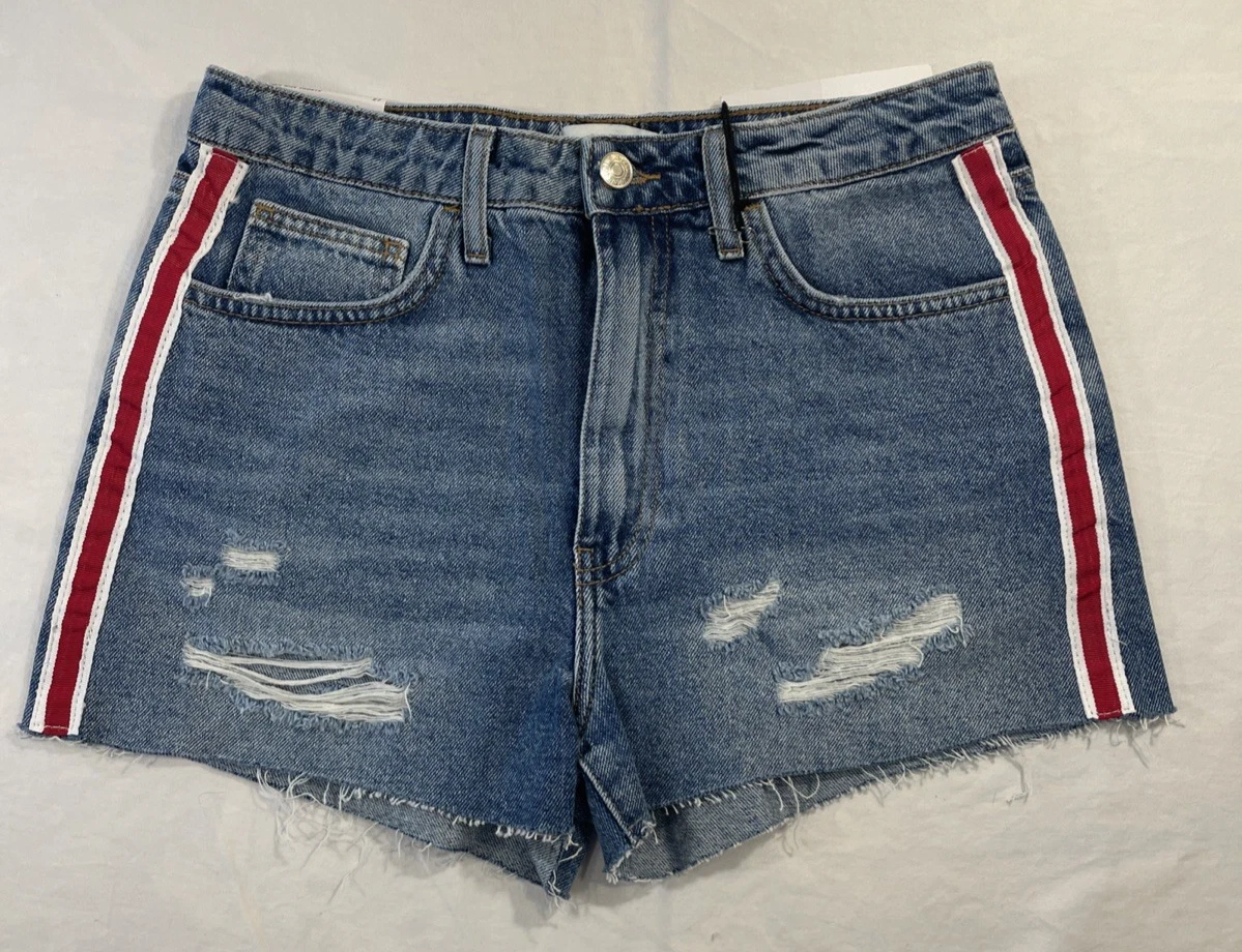 Short Hot Pants Forever 21 – Bleu, 100% Coton, Taille S, Fermeture Éclair (Occasion)