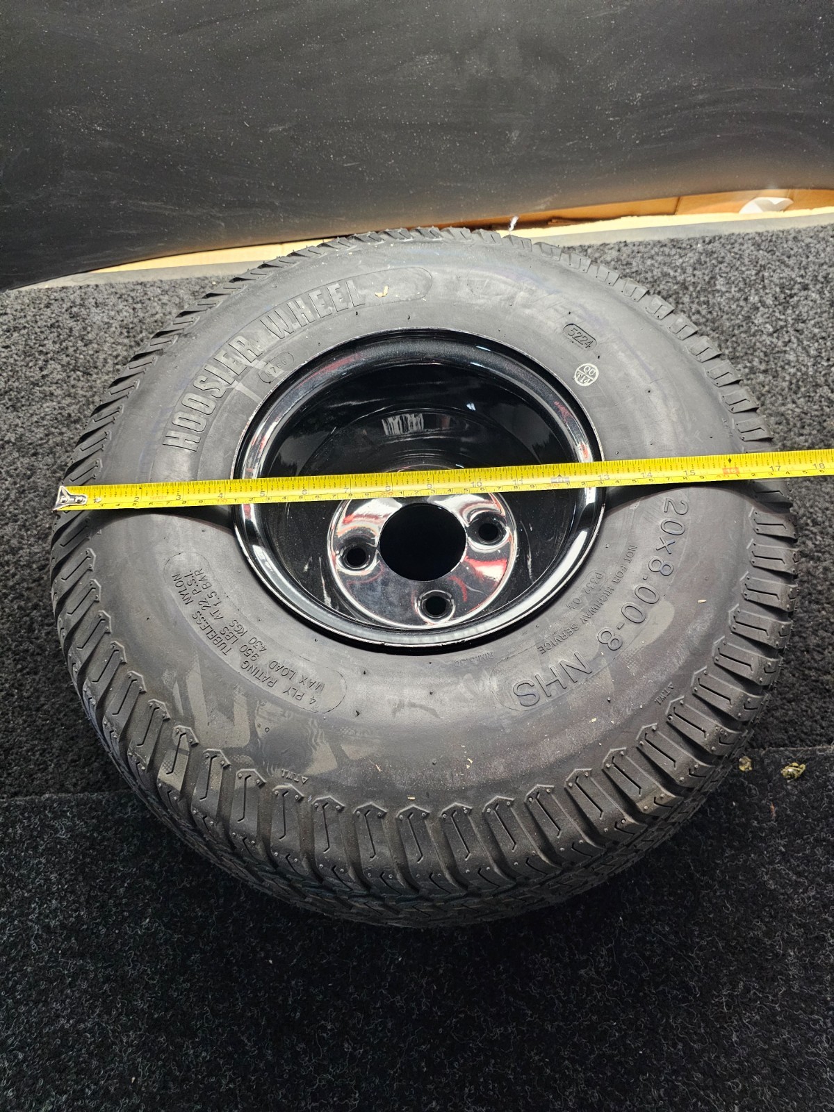 (QTY 2) Hoosier 20x8-8 4 Ply Tubeless Lawn & Garden Tire & Wheel Assembly P332