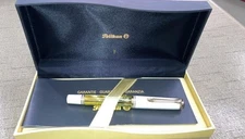 PELIKAN M400 SOUVERAN TORTOISESHELL-WHITE FOUNTAIN PEN-18C-750 GOLD B NIB W/ BOX