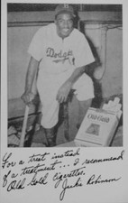 JACKIE ROBINSON '40'S OLD GOLD REPRINT BROOKLYN DODGER
