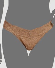 Hanky Panky Women's Brown Signature Lace Original Rise Thong Panty One Size