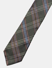 Bonobos Silk Neck Tie Faille Tie Green Blue Coral Oversized Plaid Slim USA Made