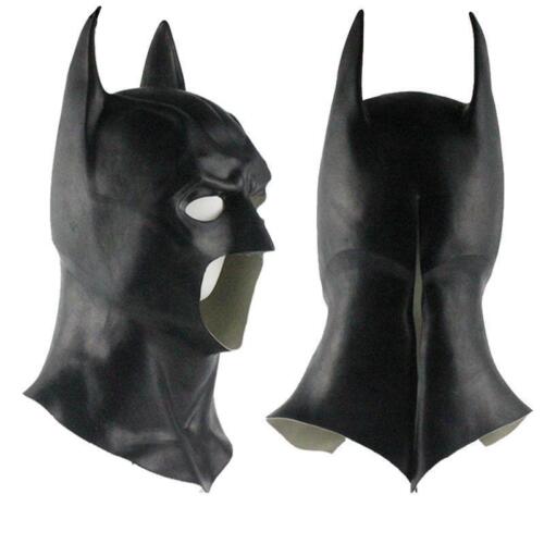maschera Batman silicone pelle viso testa faccia lattice gomma carnevale cosplay - Photo 1/9