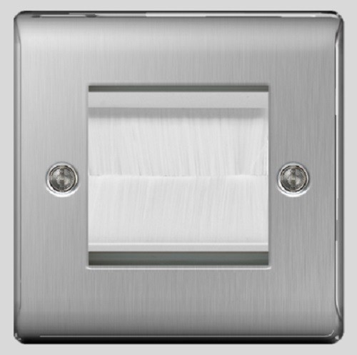 BG Nexus Brushed Steel Switches & Sockets Full Range Satin Chrome Grey Inserts - Picture 83 of 91
