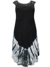 Embroidered tie dye umbrella dress with lace detail Sizes 1XL, 2XL, 3XL