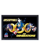 SONIC THE HEDGEHOG TRIO ANILLOS 13x19 PÓSTER GELCOAT ENMARCADO ICONO SEGA NINTENDO NUEVO