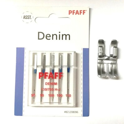Original Pfaff Nähmaschinen Nadeln Jeans + Zick Zack Nähfuß 0 mit IDT für Pfaff