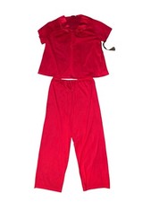 NWT VINTAGE VASSARETTE HOT PINK NYLON PAJAMAS SHORT SLEEVE U.S.A Size XL