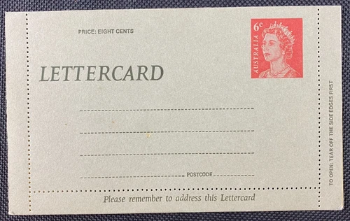 QEII Queen Elizabeth II Red 6c Australian Lettercard Mint/Unused