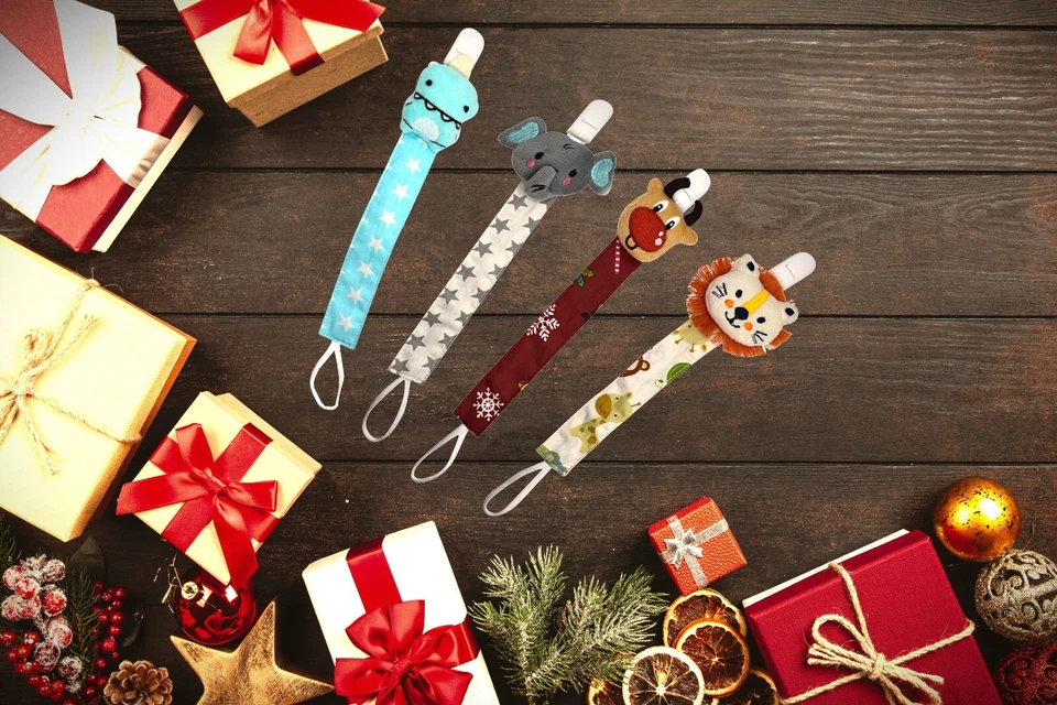 Cartoon Pacifier Binky Clip Holder Leash for Baby Boy Gril Newborn Toddler 4pack - Image 3 of 4