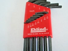 EKLIND 13 Pc. L-Shaped Hex Key Set-New