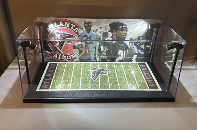 Deion Sanders PSA & BGS custom LED sports card and mini helmet display case