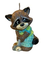 Vintage Wicks n Sticks Candle For Valentine 1985 Raccoon Playing Golf