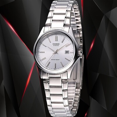 Casio LTP1183A-7A Ladies Silver Analog Watch Steel Band Date Display New