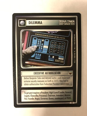 Star Trek CCG 1e Trouble With Tribbles Executive Authorization Mint Rare Card