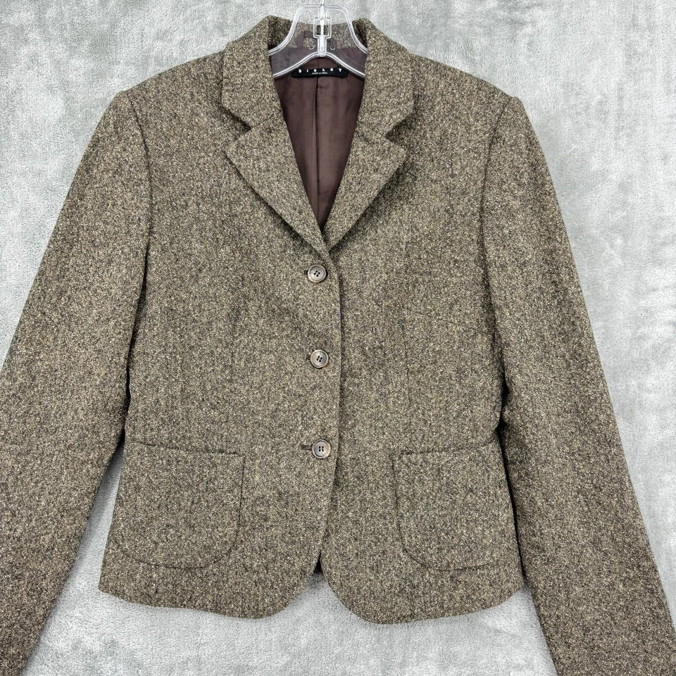 Traje Falda Sisley Mujer 42 Mezcla Lana Carrera Clásico Botón Forrado Marrón Italia Foto 4 de 4