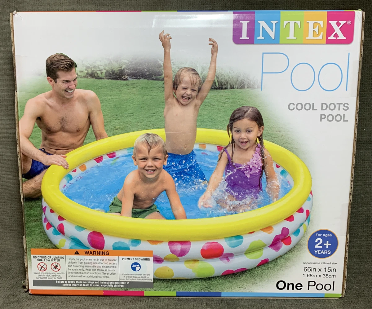 Intex Pool Cool Dots Inflatable Kid Swimming Pool 66 x15 Ages 2 NEW Summer