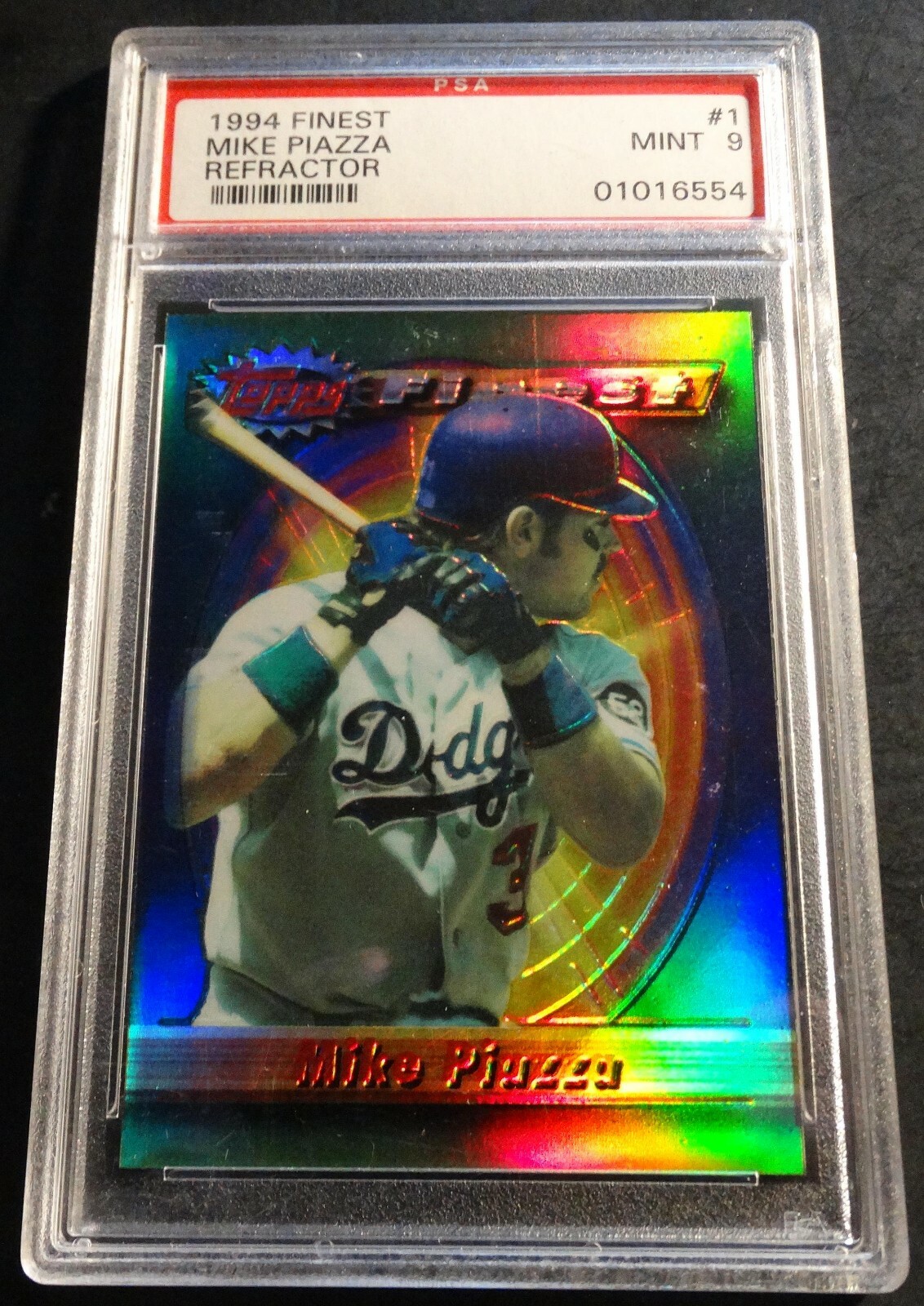 1994 MIKE PIAZZA FINEST REFRACTOR #1 PSA 9 LOS ANGELES DODGERS POP 11 (364)