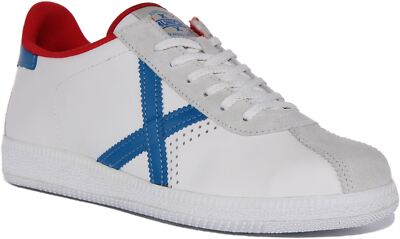 München Barru 133 Cross 70er Jahre Retro Laufen Herren Trainer weiß blau UK 6 - 12