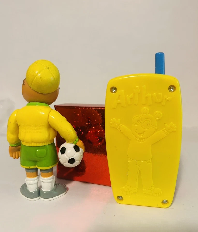 Arthur Soccer & Calculator Phone 4" Yellow PBS Kids Wendy's Yellow 2008 1996 - Image 2 of 2