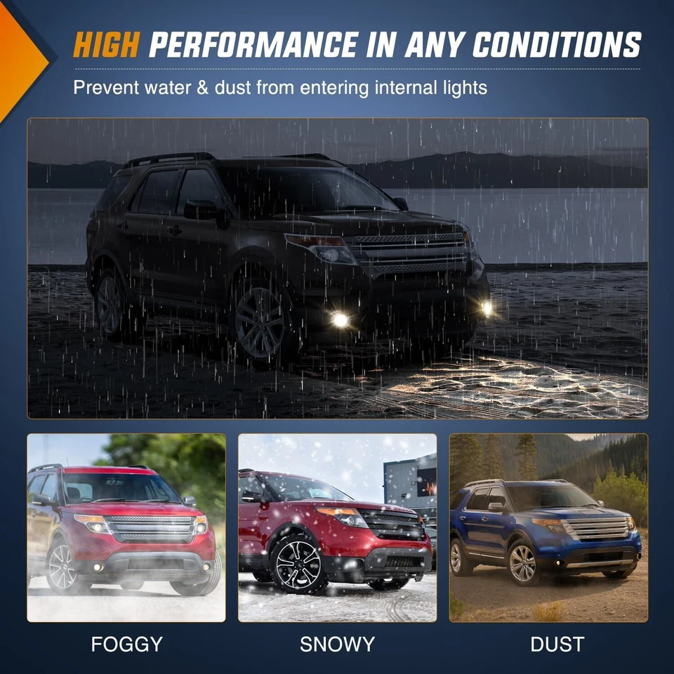 Conjunto de luzes de neblina Nilight para 2013-2015 Ford Explorer com lâmpadas H11 12V 55W - Imagem 4 de 4